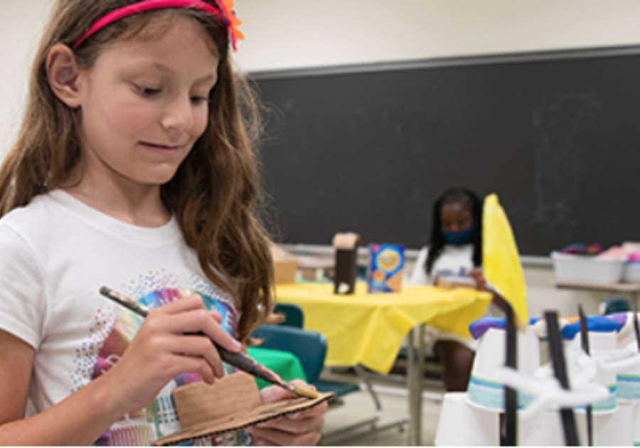 Girl doing a craft