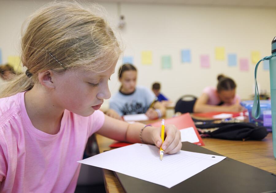 Kid writing