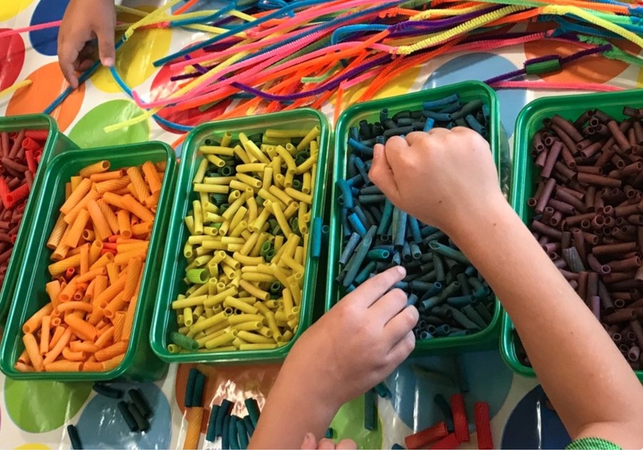 Making Colored Macaroni is an Easy Craft