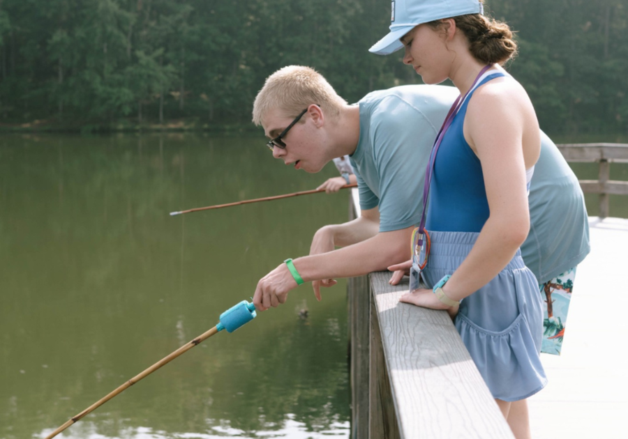 ESP Camp Hooray Fishing on dock