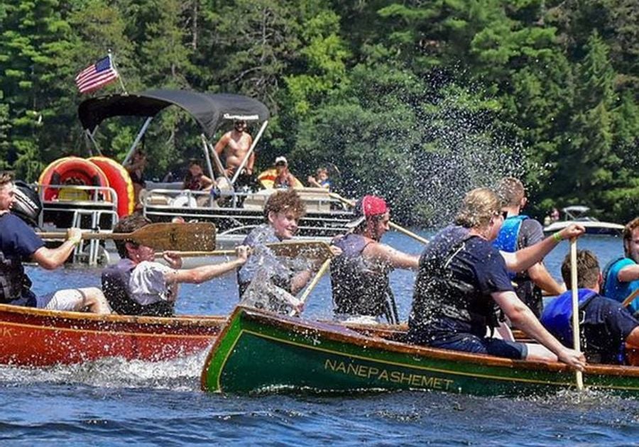 Campers canoeing