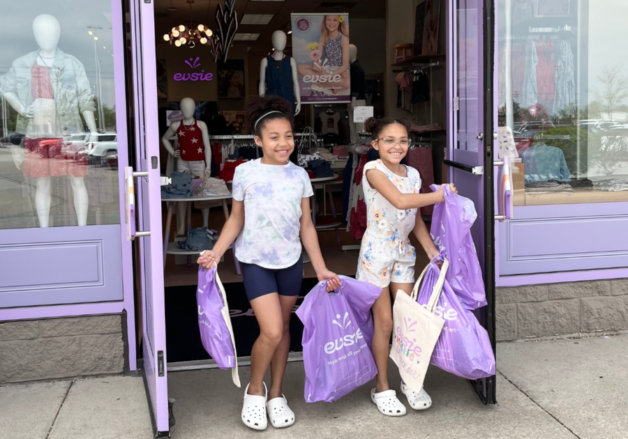 Brigette Schroeder's girls shopping at Evsie