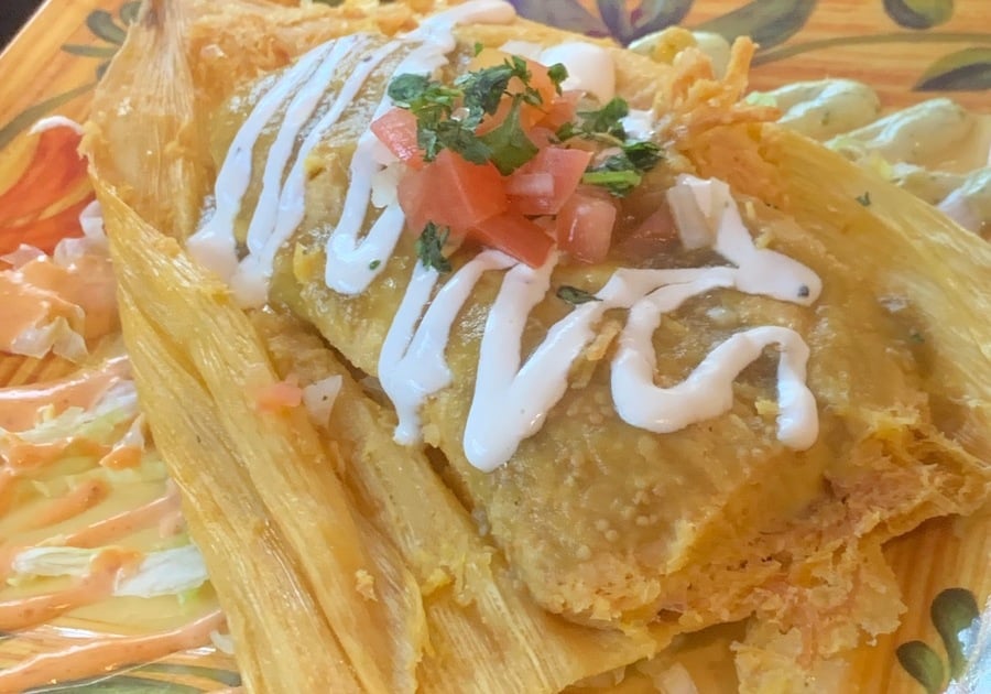 tamale platter from Sol Restaurant in Woodcliff Lake