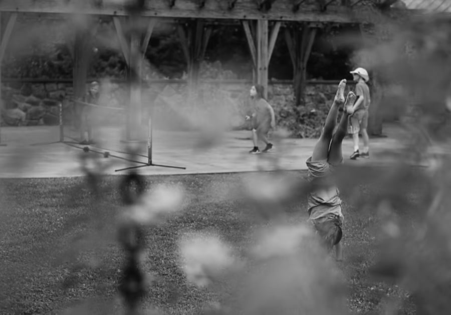 children playing outside