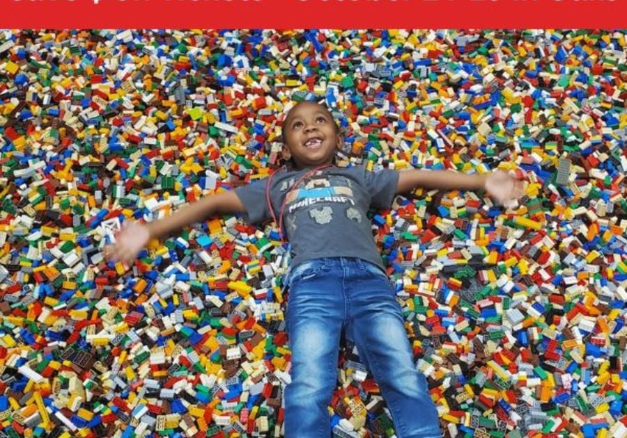 Boy on Legos Brick Fest in Oaks October 2023