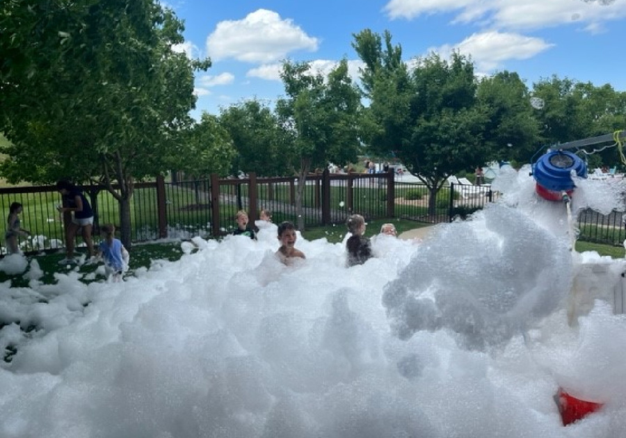 Foam party at Overtime Athletics summer camp