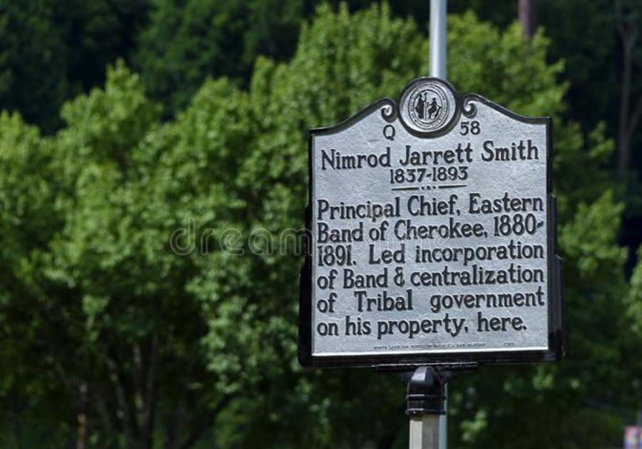 cherokee informational-sign-downtown-cherokee-nc-north-carolina-usa-august-educational-information-how-town-became-156640952 