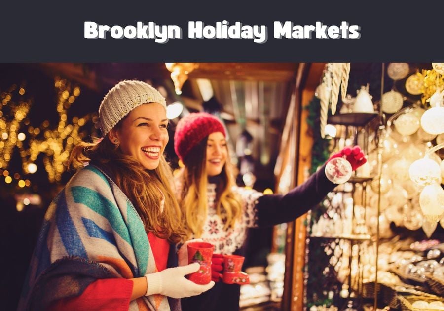 Image of 2 women shopping a holiday market