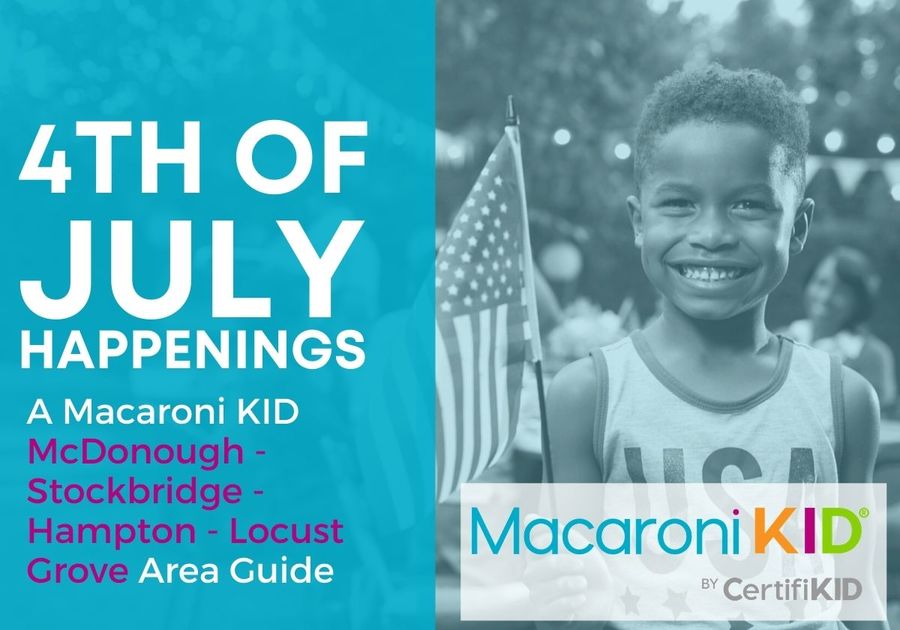 Fourth of July Guide Happenings in McDonough Area Kid with a flag
