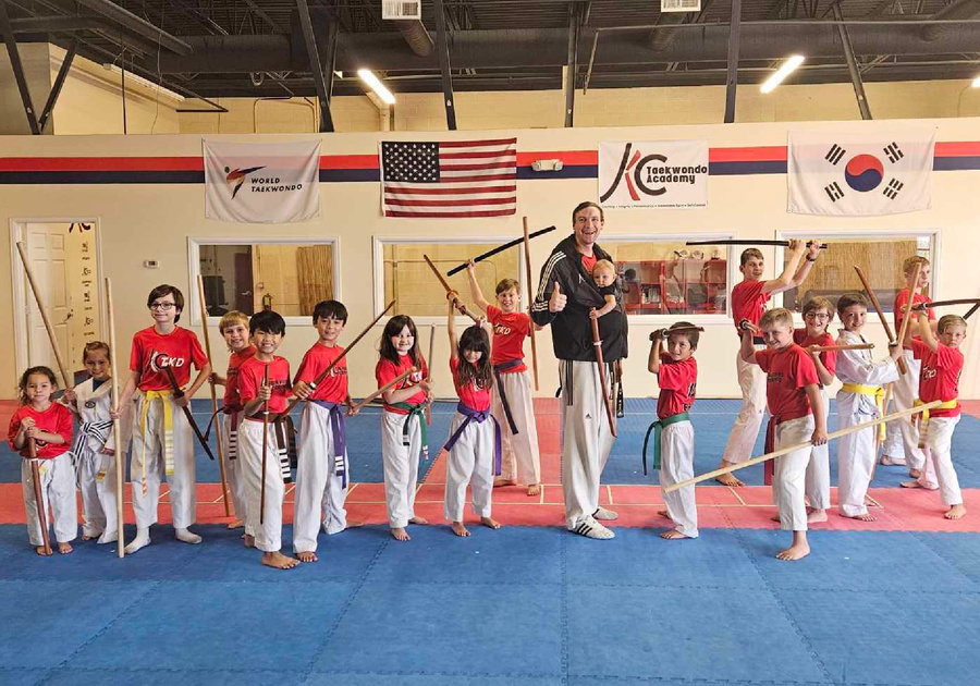 Kim & Cam's Taekwondo summer camp group photo