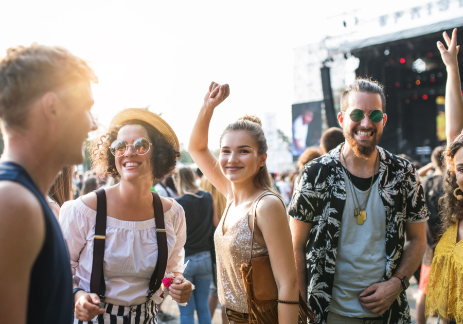 young friends at a summer festival