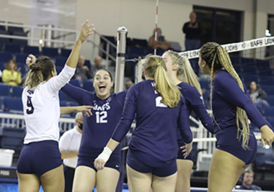 uafs volleyball blue and white