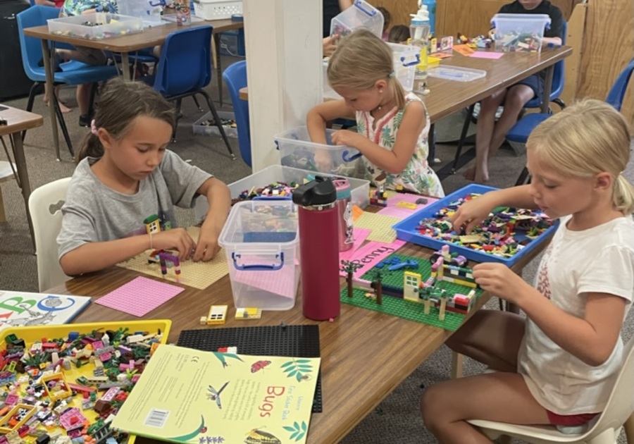 Children building with legos