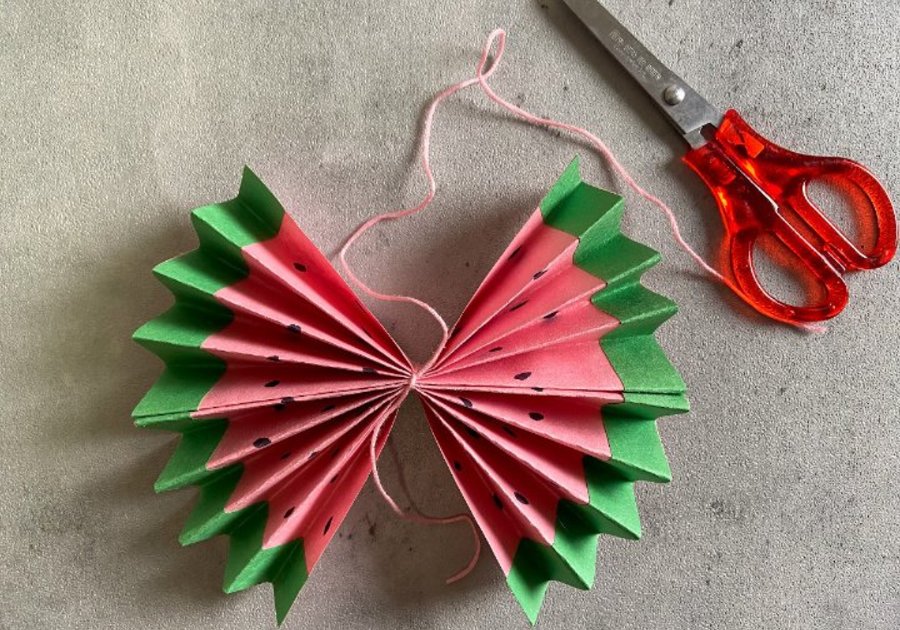 Watermelon Paper Fan