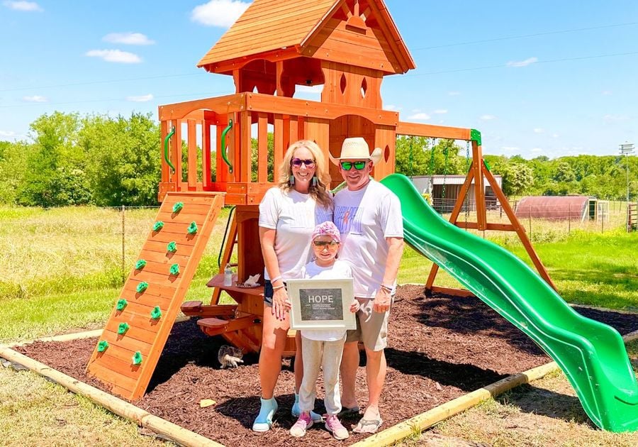 Roc Solid Foundation playset swingset slide playground for child kids with pediatric cancer oncology patient family support through play