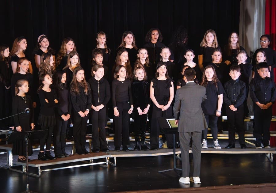 Children's choir with conductor