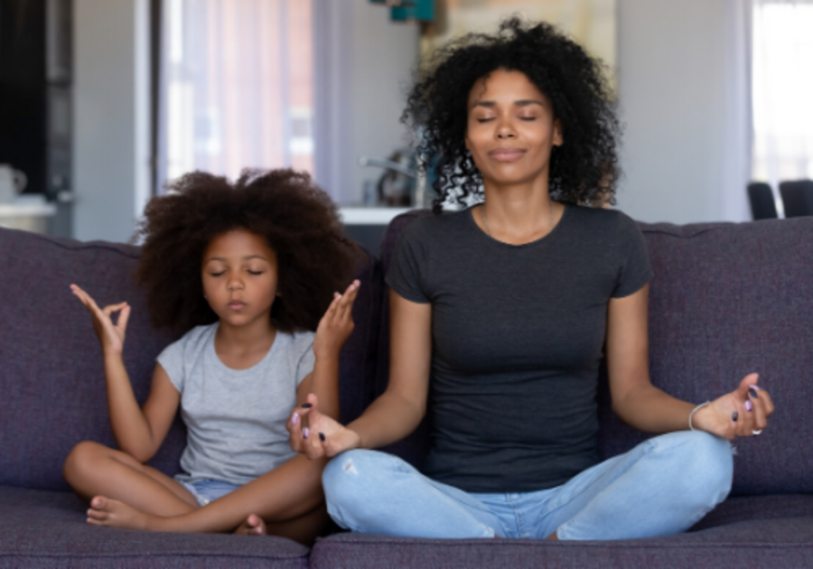 Family yoga mindfulness