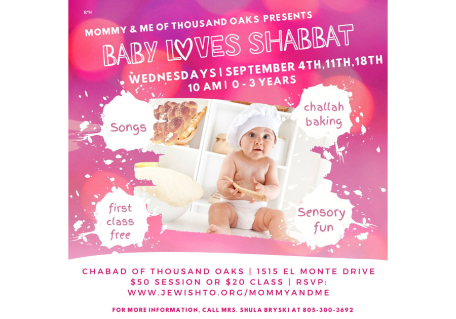 Mommy and Me of Thousand Oaks presents, Baby Loves Shabbat on Wednesdays | September 4th, 11th and 18th | 10 am | 0-3 years