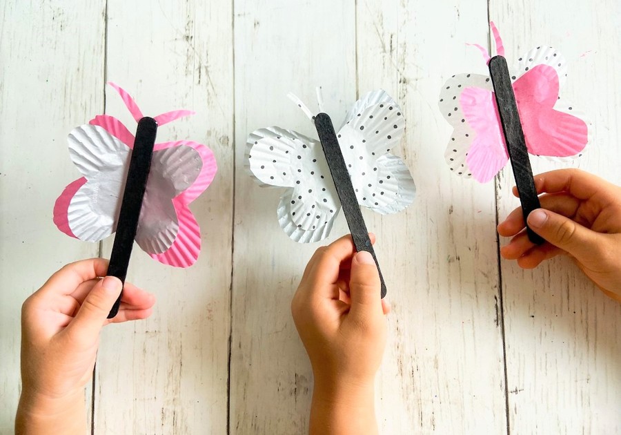 Cupcake Liner Butterflies, Kids' Crafts, Fun Craft Ideas