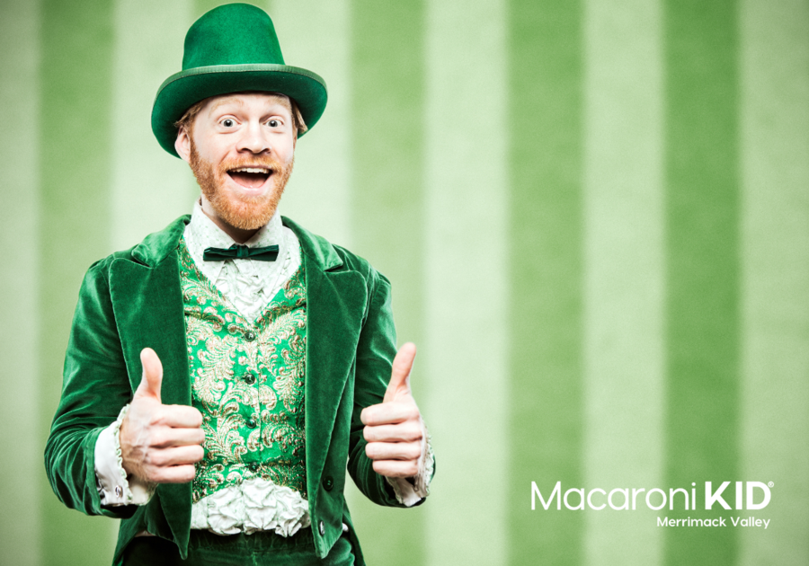 Happy man in green suit