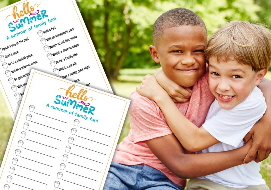 two boys and 2024 summer bucket list printable