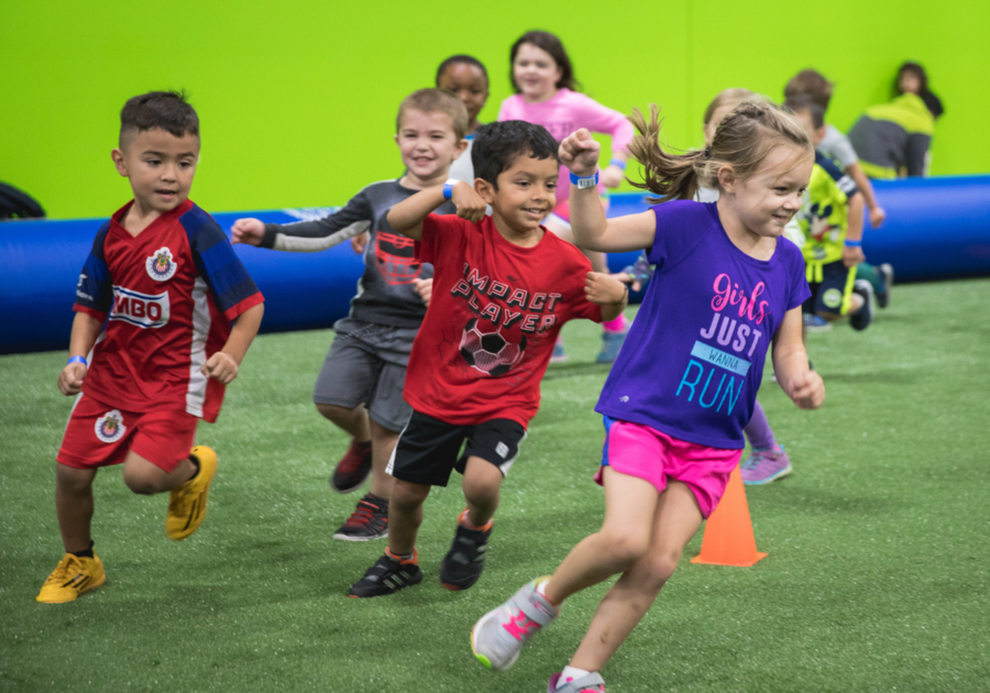 Group of kids running