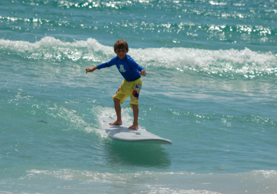 Blue Water Surfing Adventure Surfing Boy