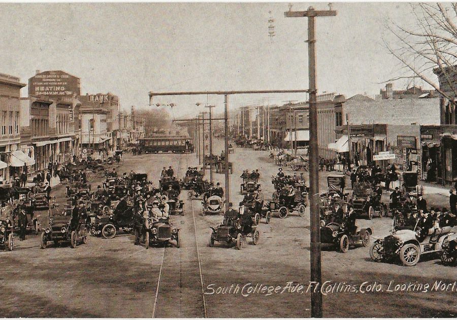 Post Card of south college ave fort collins looking northFC.history.pix.1