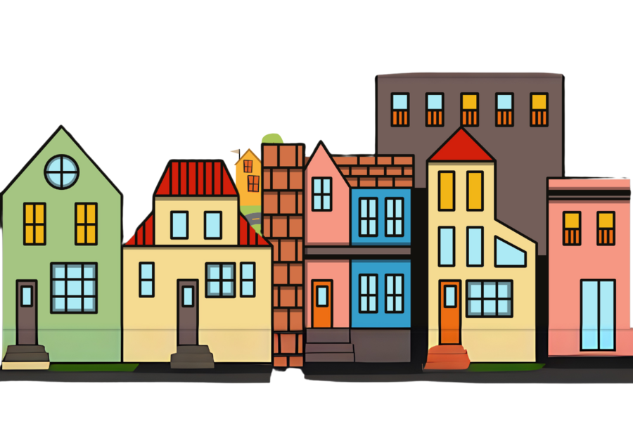 houses in a city