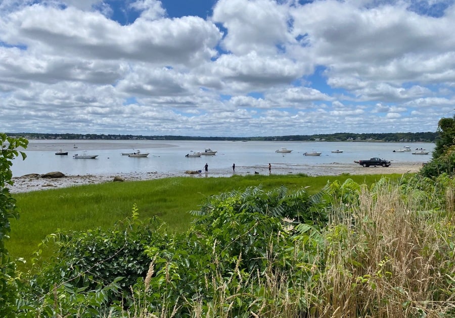 Overlooking Kingston Bay at Howland's Landing in Duxbury MA