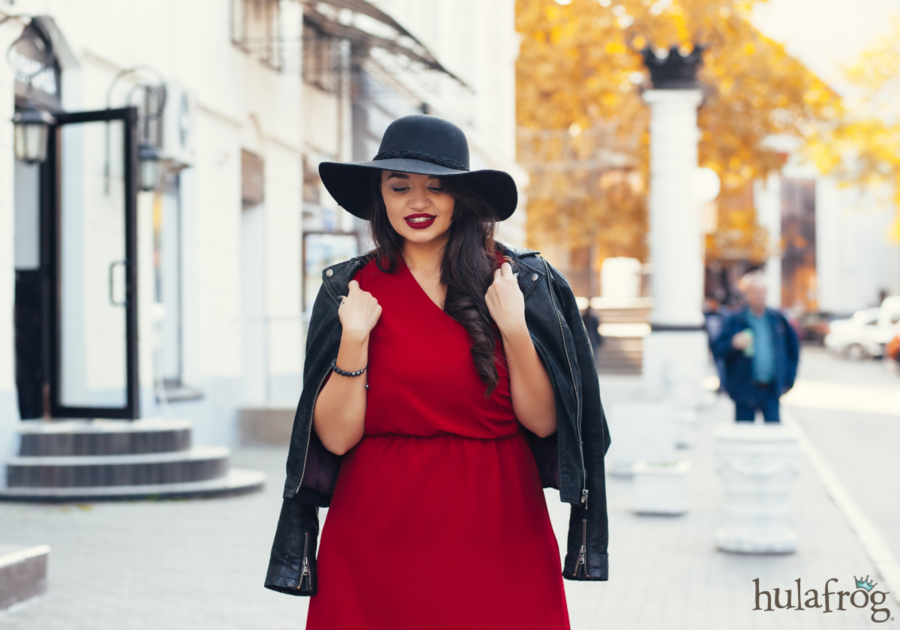 fall fashion with plus sized model