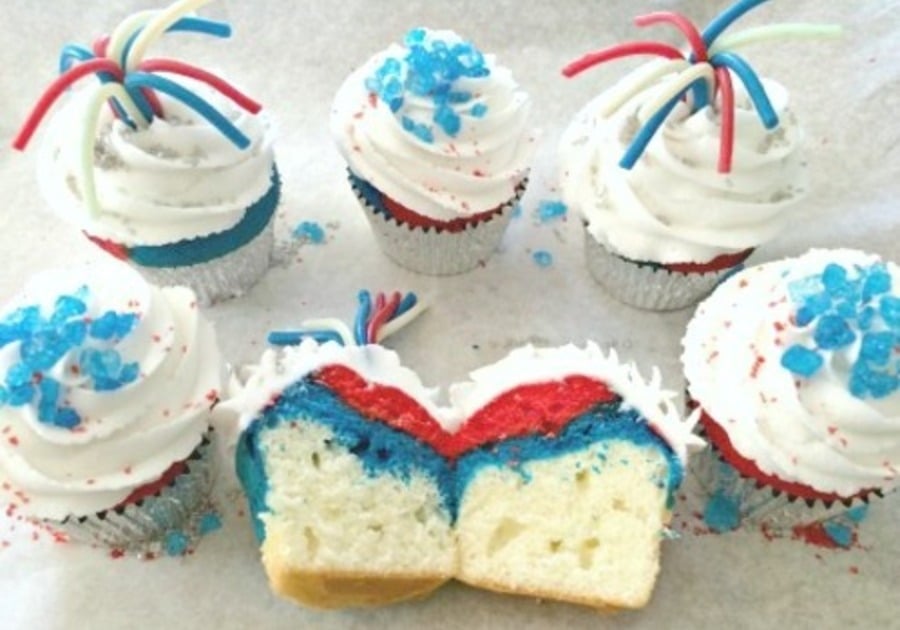 Red White and Blue Cupcakes for the 4th of July