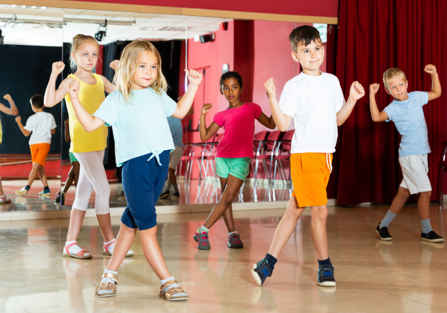 kids dancing in a studio