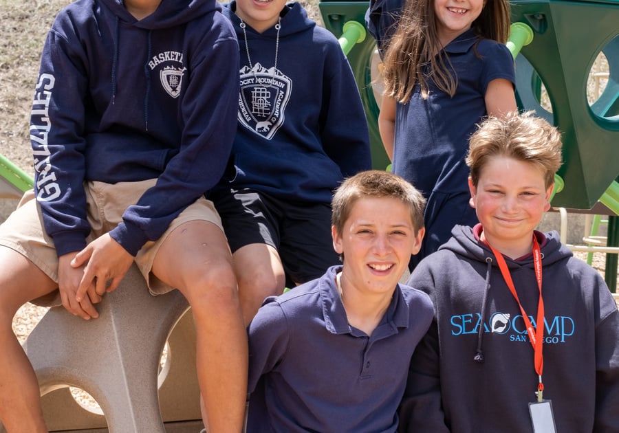 Six RMAE students on a playground