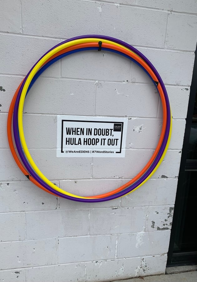 Hula Hoops Hanging on the wall