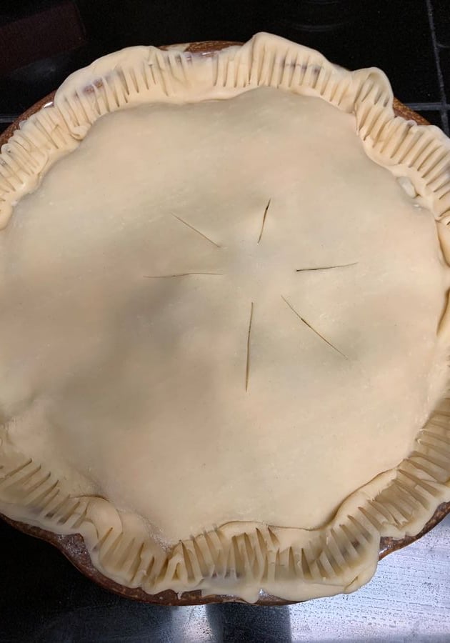 pot pie before going into oven