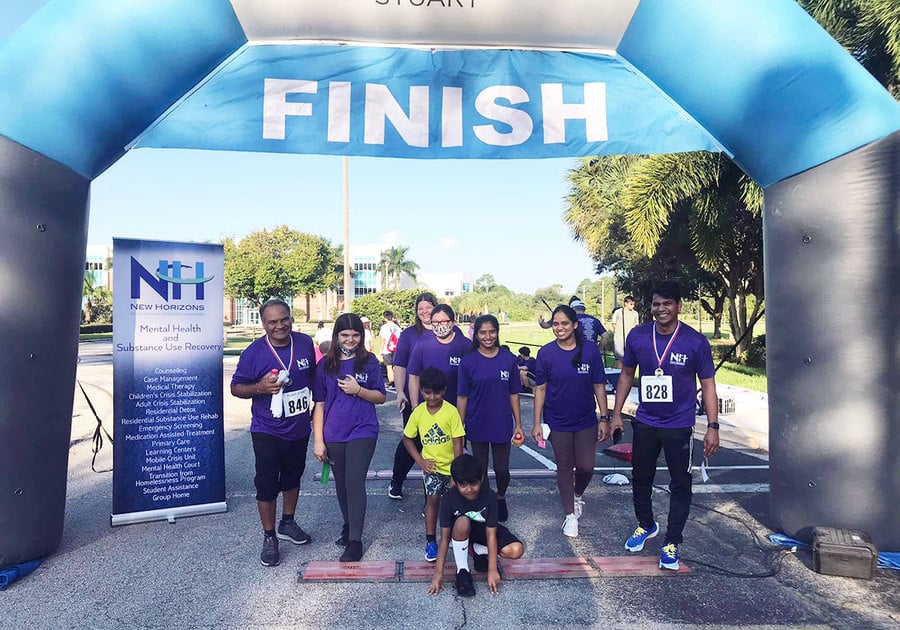 The Jannu Family and Team Healthcite Pharmacy at 2021 Race for Recovery