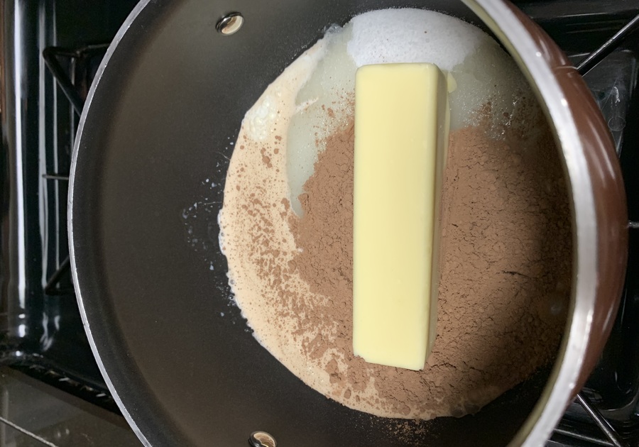 Melting butter in saucepan