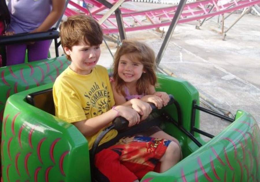 Dorney Park kids riding coaster