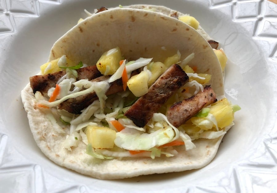 Grilled Pork Tacos with Pineapple Coleslaw