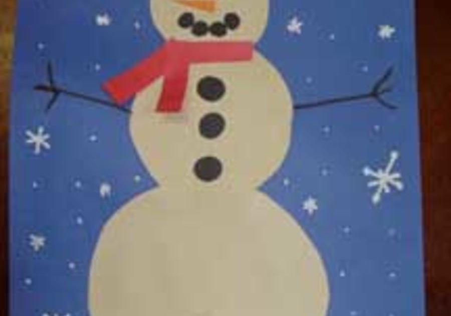 Snowman Black paper glue art project activity holiday christmas