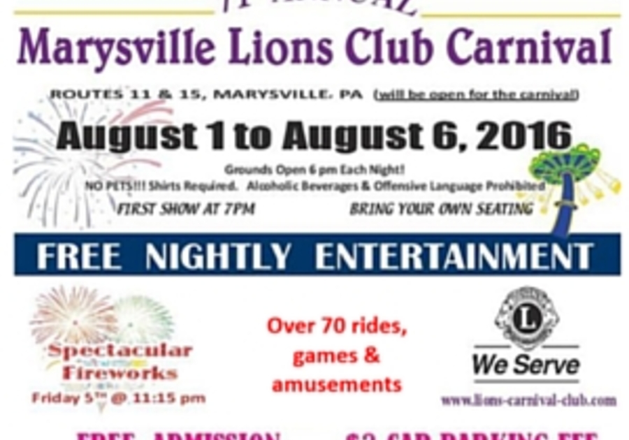 Marysville Lions Club Carnival Fun for the Whole Family! Macaroni
