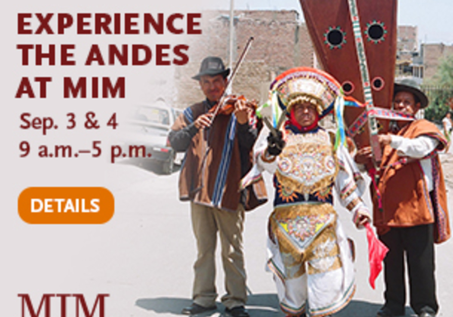 Explore the music & culture of the Andes Mountain Range 9/3-4 at