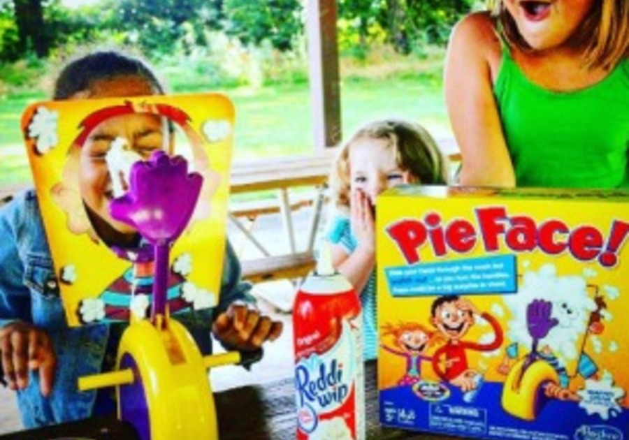 Yes you can play with your food with the Pie Face Game